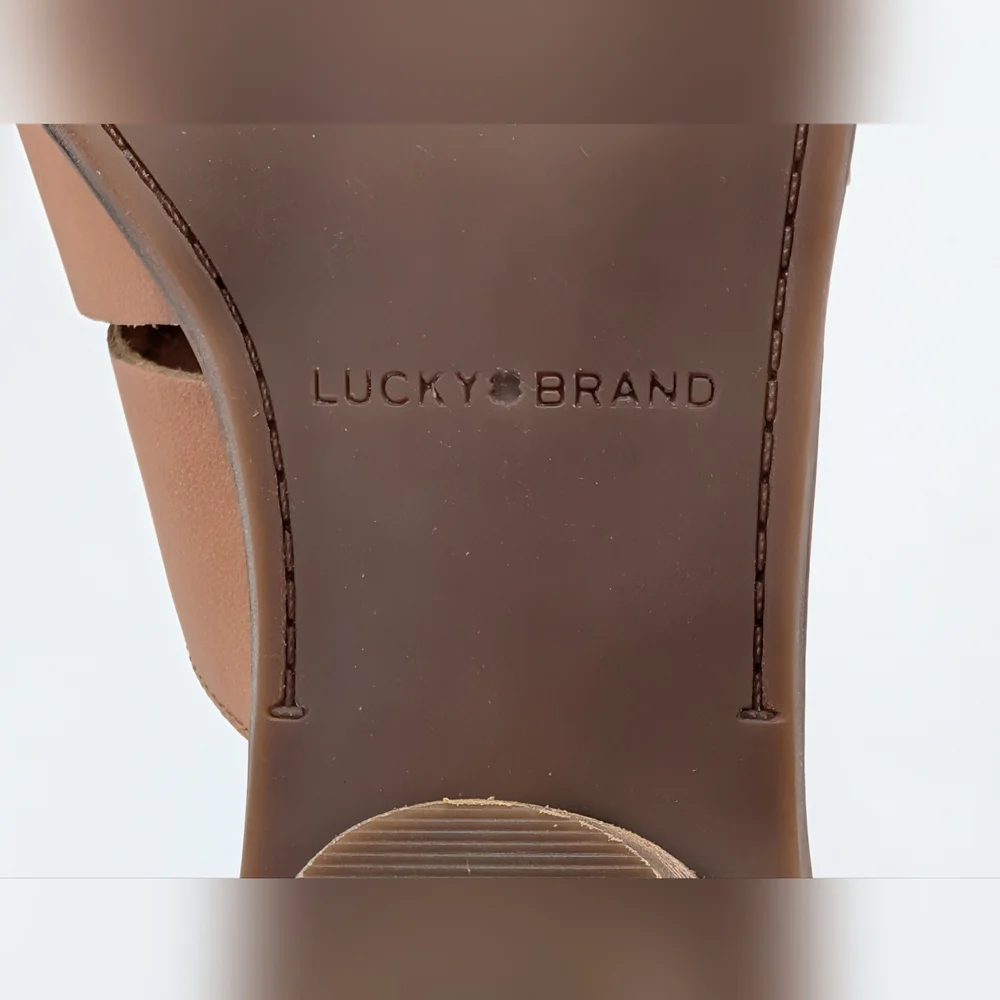 Lucky Brand Minnsy Sz US 9.5W / EU41 Leather Women Tan Slip-On Almond Toe Loafer
